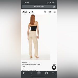 Aritzia sculpt nit cropped tube top